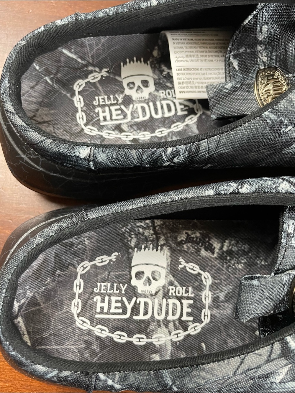 Hey Dude Jelly Roll Wally Comf Slip Limited Edition Black Camo Mens 8 Loafers